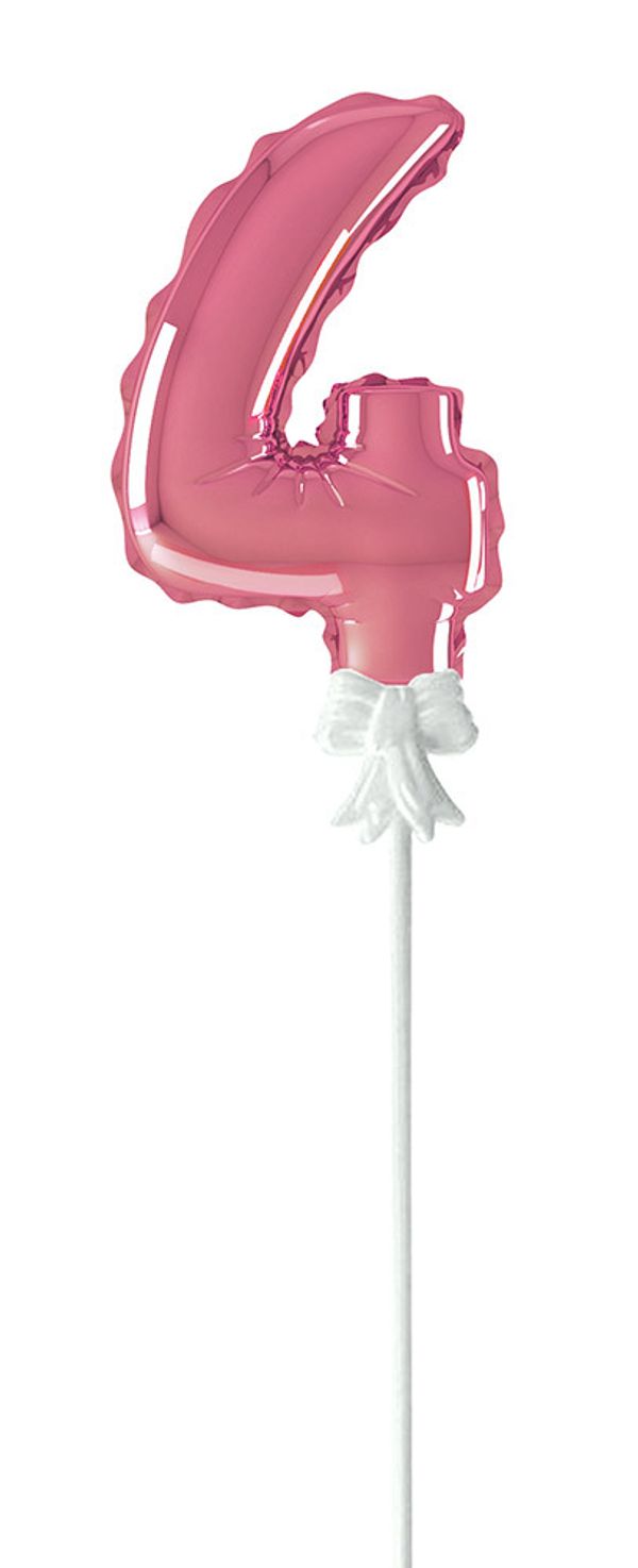 Шар самодув Цифра, 5 шт, 4, розовый, Boomzee FBZ-06