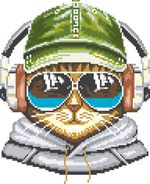 Алмазная (кристальная) мозаика Фрея, постер Кот- меломан, 30х30 см