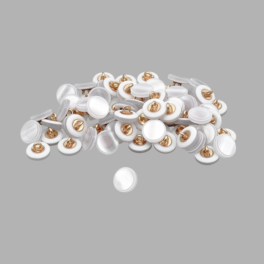 Пуговицы на ножке 18L (11мм), пластик (Wht-01 белый), CN_2841, 72 шт