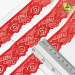 Кружево эластичное (стрейч) 30 мм, L839, цв.SD163 красный уп.50м, Kruzhevo