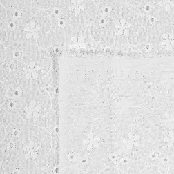 Ткань шитьё (прошва) 100 г/м², 150 см / 2 метра, TBY.Emb.8067.1.2, цв.01 белый