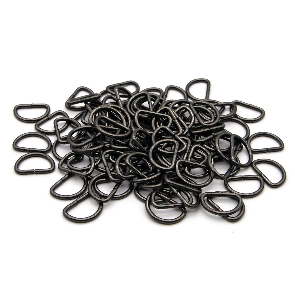 Полукольцо сварное металл внутр. 15 мм (внешн. 19х14 мм, ⌀2 мм), 100 шт, черный никель, 816-112