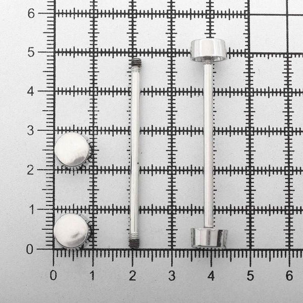 Шпилька для сумки металл L-40мм/10мм с таблеткой ⌀10мм, никель ГР, 66781, 10 шт