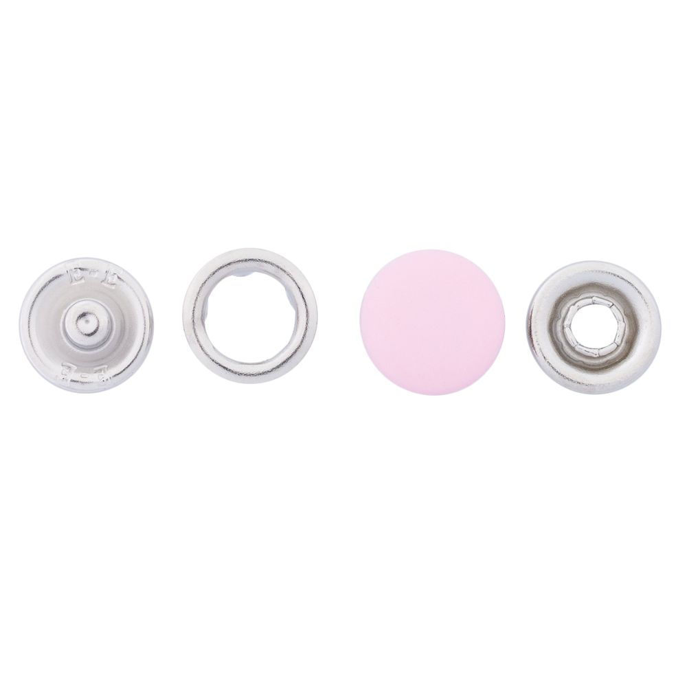 Кнопка рубашечная (джерси) закрытая ⌀9.5 мм, ≈1440 шт, МЕТАЛЛ, эмаль, 133 св.розовый глянцевый, NEW STAR