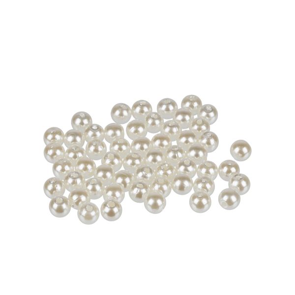 Бусины пластик ⌀6 мм, 50±2 шт, №01 белый, Zlatka PB-1