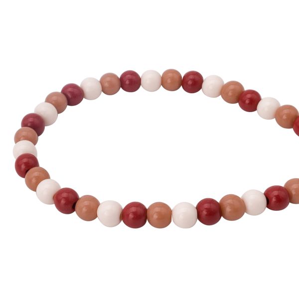 Бусины пластик ⌀6 мм, 50 г, микс цвета, круглые, Astra&Craft (тёплый микс), 1AL121-1