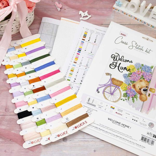 Набор для вышивания нитками Luca-S B1433, Добро пожаловать домой!, 22х22см