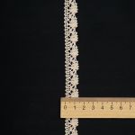 Кружево вязаное (тесьма) 15 мм / 13.72 метра, хлопок, неотбеленный, 3AR3367