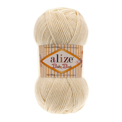 Пряжа Alize (Ализе) Baby Best / уп.5 мот. по 100 г, 240м, 001 молочный A