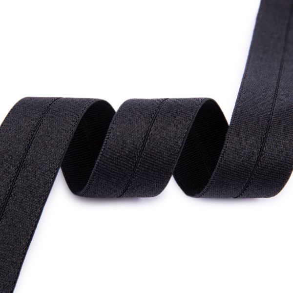 Резинка бельевая (окантовочная) блестящая 25.0 мм / 25 метров, 039 черный, Torioni GET-153PT