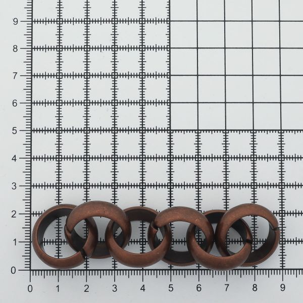 Цепь пластик 10 см, размер звена 24х24 мм, медь