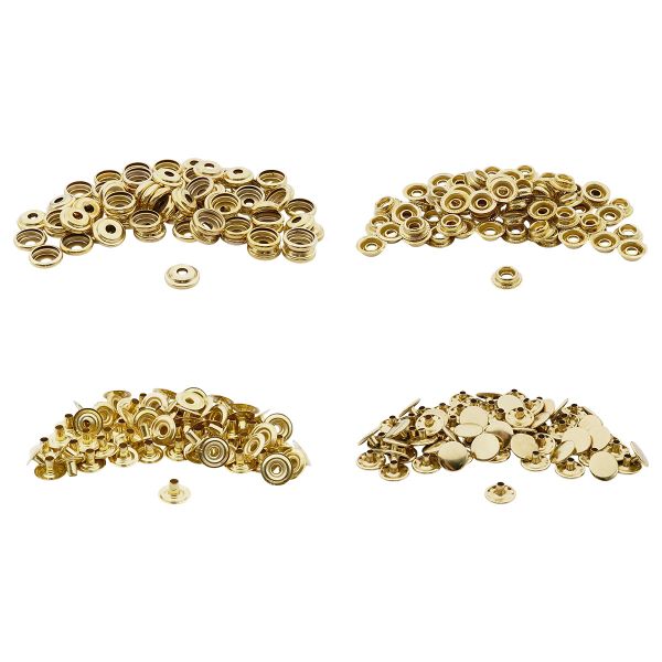 Кнопка Дельта (O-образная) ⌀15.0 мм, ≈72 шт, СТАЛЬ, №61 золото, NEW STAR