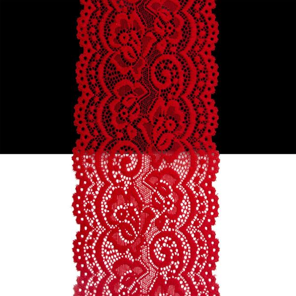 Кружево эластичное (стрейч) 100 мм / 3 метра, C820 красный