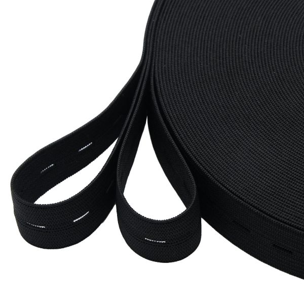 Резинка перфорированная 20.0 мм / 25 метров, черный