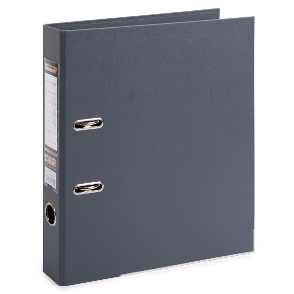 Регистратор PVC, 2-х стороннее покрытие, мет.уг. 50 мм, 10 шт, Premier A4 арочный механ, серый ЕС100261015, Expert Complete