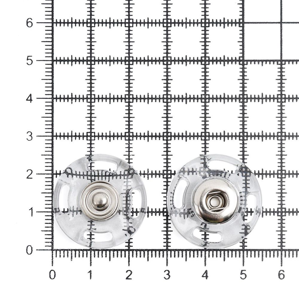 Кнопка пришивная ⌀25 мм, пластик, clear, 10 шт