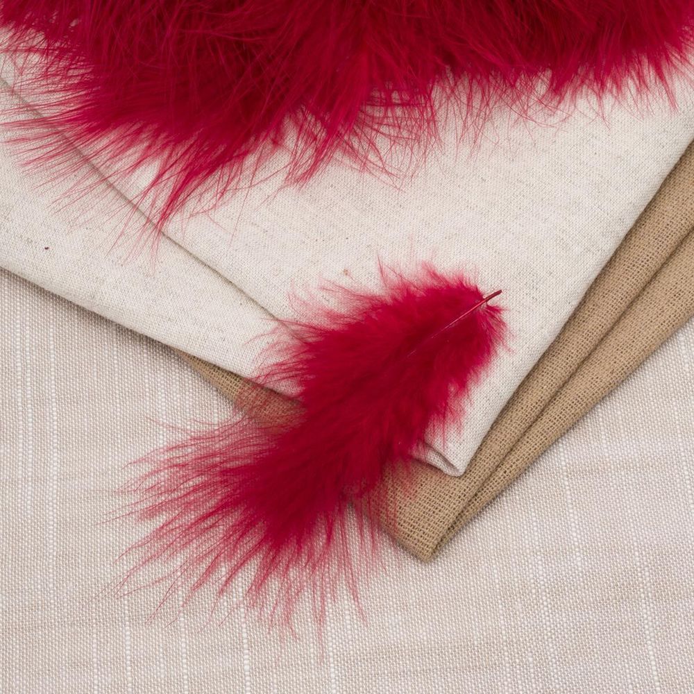 Перья декоративные 5-10см, 25 шт, бордо