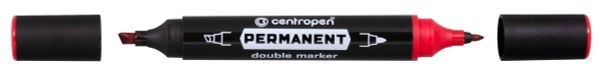 Маркер PERMANENT DOUBLE MARKER 1666/1 1мм,1-4 мм, 10 шт, 1666/1 красный, Centropen 1666/1