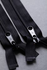 Молния спираль (витая) Т5 (5 мм) 1 зам., разъем., 140 см, 2-язычковая, 002 черный, G105 Gamma, 10 шт