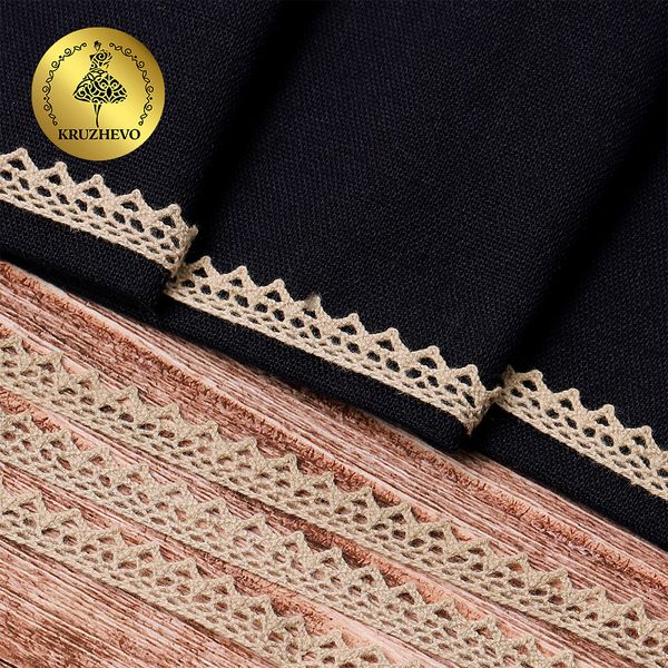 Кружево вязаное (тесьма) 10 мм / 10 метров, цв.36 св.бежевый, Kruzhevo