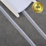 Кружево отделочное в стиле "трикотаж" 10 мм, 1665 цв.01 белый, 27.4 м