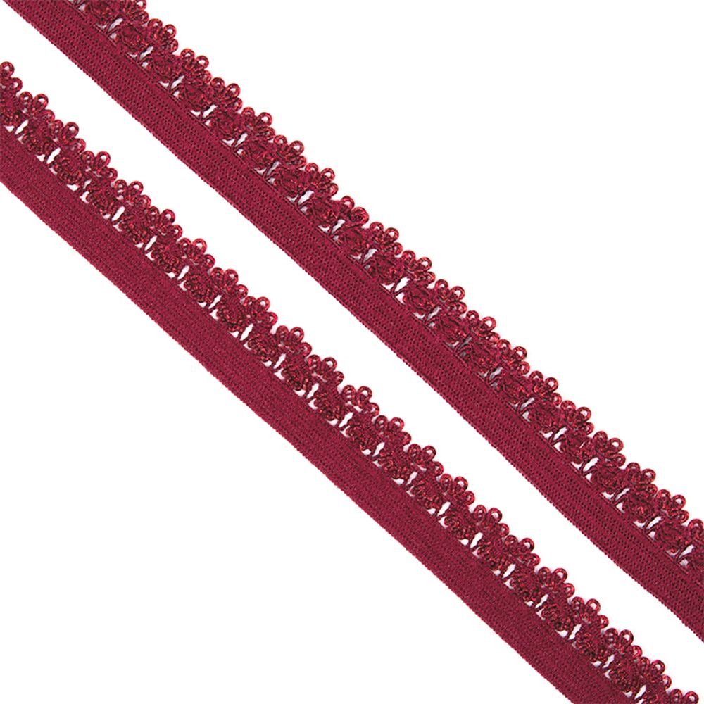 Резинка бельевая (ажурная) 12 мм / 100 метров, F178 (05) бордовый