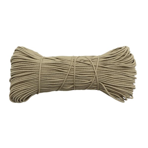 Резинка шляпная (шнур эластичный) ⌀1.5 мм / 50 метров, цв.бежевый