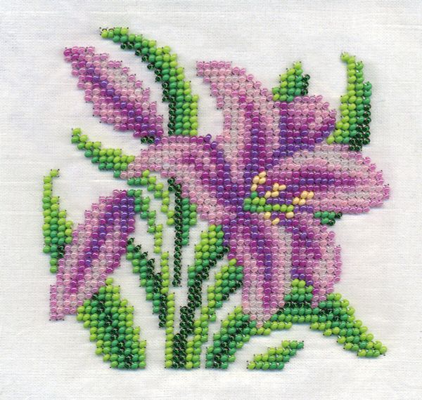 Набор для вышивания бисером Klart, Садовая лилия, 12х12 см