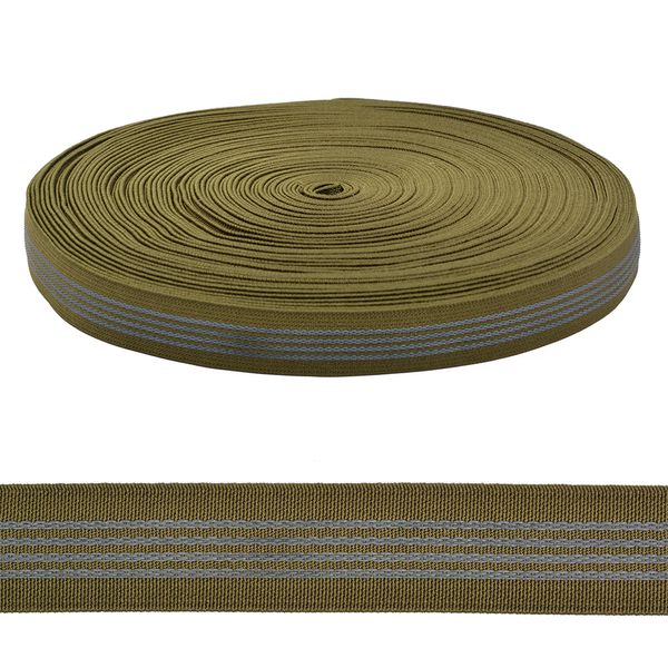 Резинка тканая с латексом 25.0 мм / 25 метров, оливковый, А