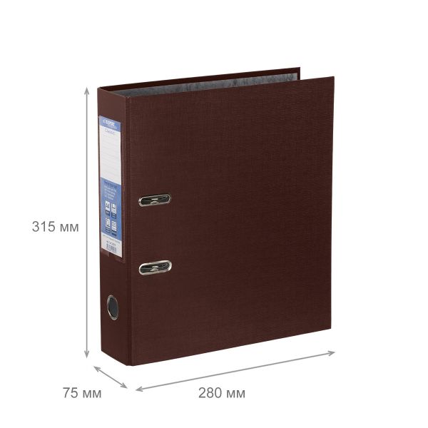 Регистратор PVC 75 мм, 10 шт, Classic A4 арочный механизм, бордовый 25175, Expert Complete