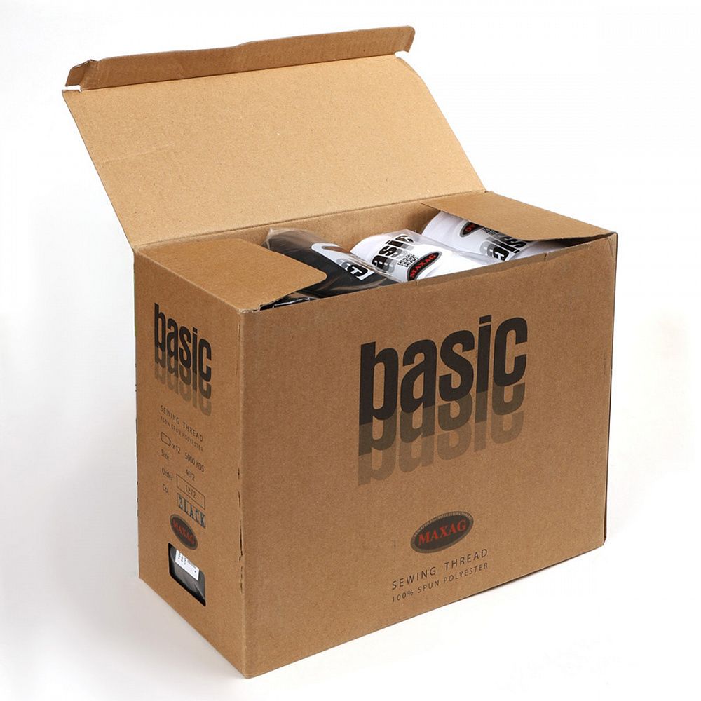 Нитки швейные Max 40/2, 4570 м (5000 ярд), ассорти ч/б / 12 бобин