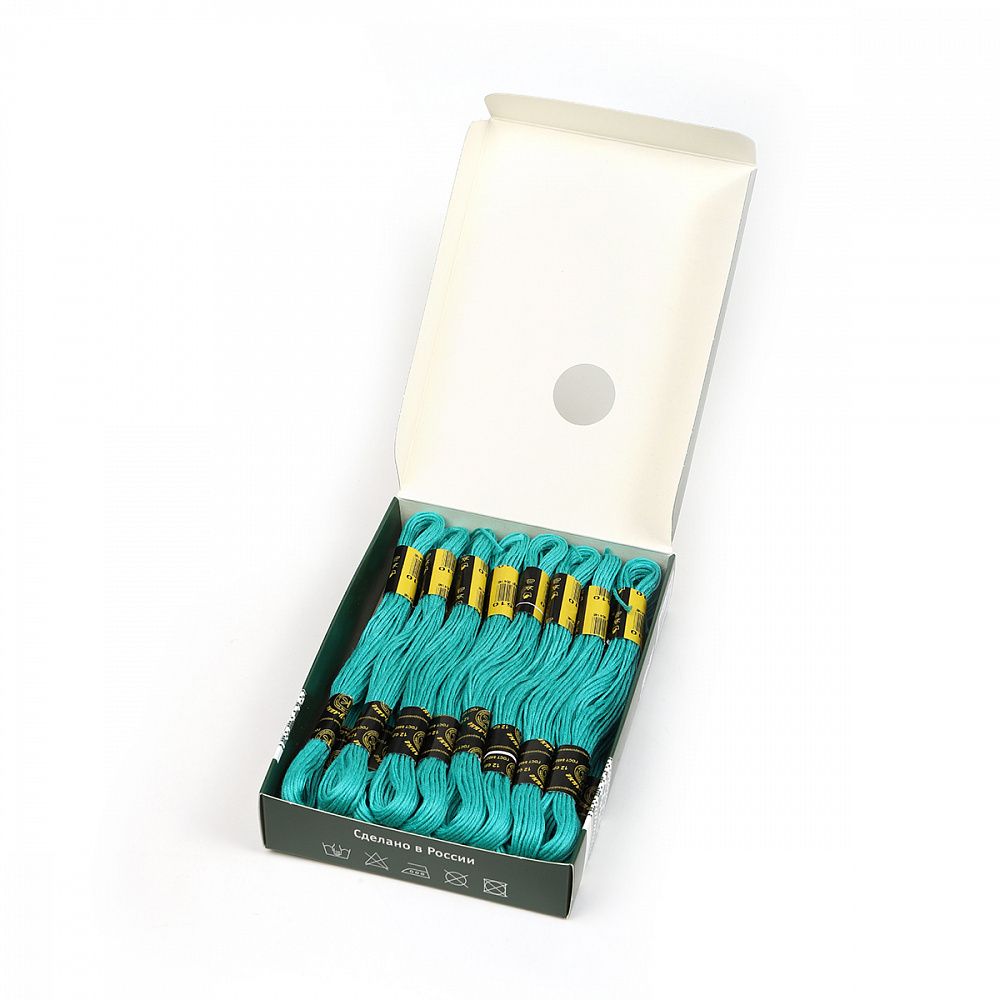 Мулине ПНК им.Кирова цв.3510 зеленый, 24 мотка по 8 метров