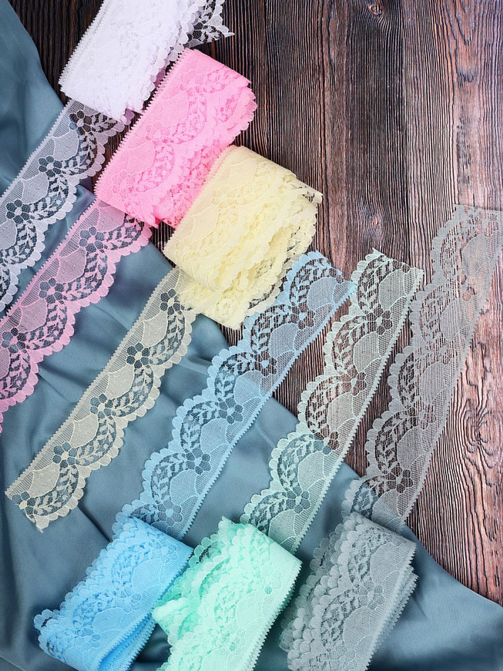 Набор кружева для рукоделия 40 мм, №4 (6 шт по 2 метра)