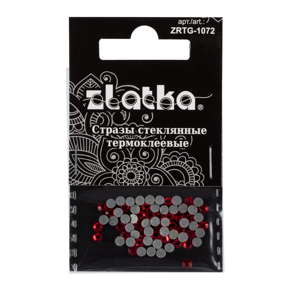 Стразы клеевые стекло 2.7 мм, 360 шт, SS10 №20 св.красный (Light Siam), Zlatka ZRTG-1072
