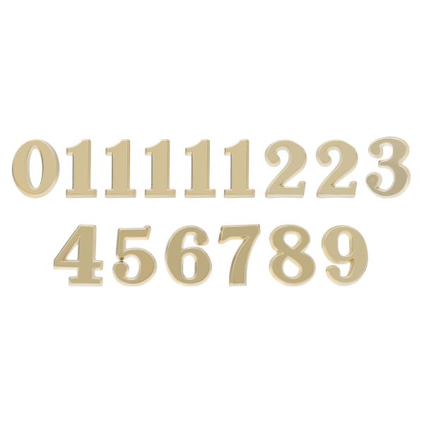 Цифры арабские для часов, высота 15 мм, пластик (ZB-10059 золото)