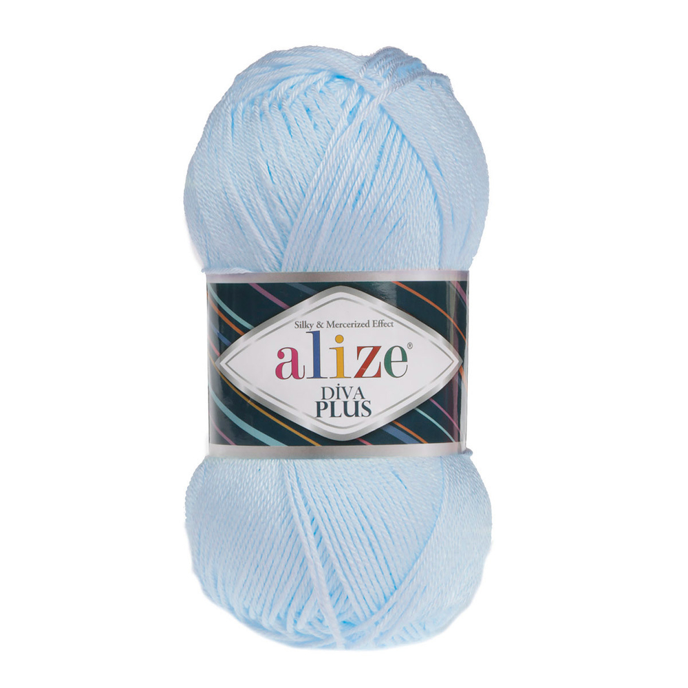 Пряжа Alize (Ализе) Diva Plus / уп.5 мот. по 100 г, 220м, 480 светло-голубой A