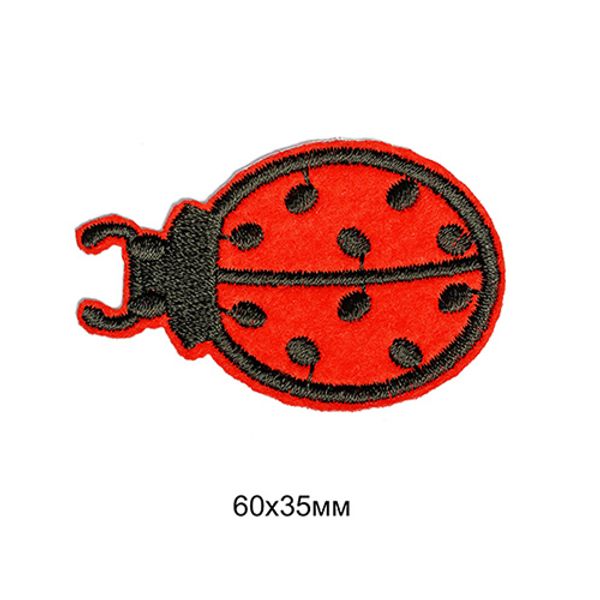 Термоаппликация вышитая Божья коровка 10 шт 6х3,5 см