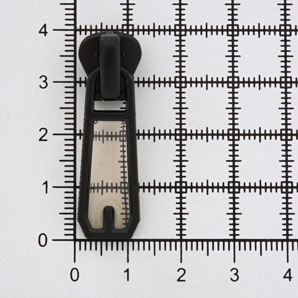 Слайдер (замок) для молнии трактор С5, черный/прозрачный, 33х12 мм, ГУБ10355АА, 20 шт