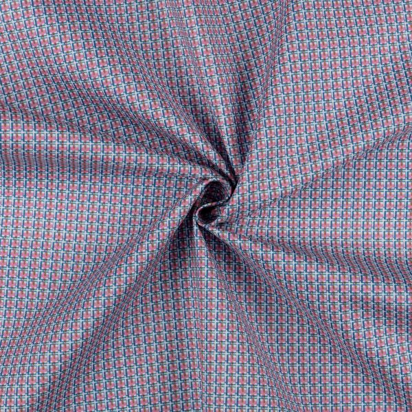 Ткань для пэчворка Peppy Бабушкин сундучок, рулон 112 см / 5 метров, БС-33 клетка яр.синий/розовый, Peppy