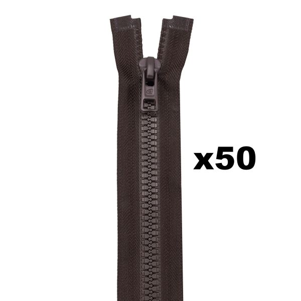 Молния трактор Arta Т6 (6 мм) 1 зам., разъем., 55 см, (2076), A141 т.коричневый, НОВЫЙ МАТОВЫЙ ЗАМОК, уп.50 штук