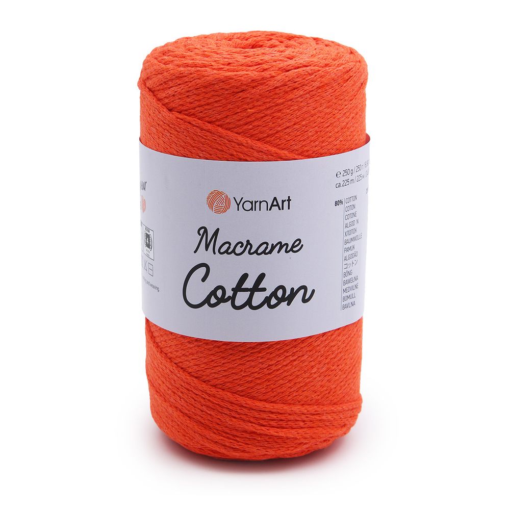 Пряжа YarnArt (ЯрнАрт) Macrame Cotton / уп.4 мот. по 250 г, 225 м, 770 оранжевый