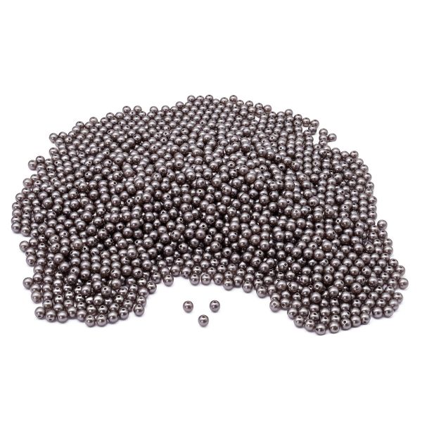 Бусины пластик под жемчуг ⌀8 мм, 500 г, цветные, круглые, A124 серый, Astra&Craft, LY-264