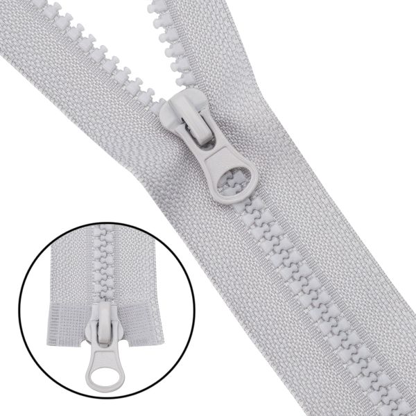 Молния трактор Т5 (5 мм) 2 зам., разъем., 65 см, 154 св.серый, 10 шт