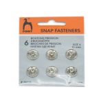 Кнопка пришивная металл ⌀13.0 мм, никель, серебристые, 6 шт, Pony