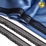 Кружево эластичное (стрейч) 25 мм, 8028, цв.02 черный уп.50м, Kruzhevo