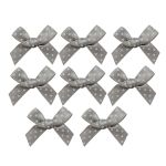 Бантики пришивные 3х2 см, 8 шт, бежевый горох