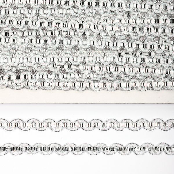 Тесьма отделочная 10 мм / 13.71 метров, TBY 917 цв.серебро