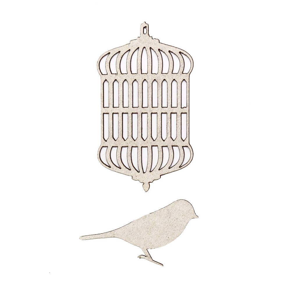 Заготовка из картона Клетка с птичкой, 2 шт, Астра