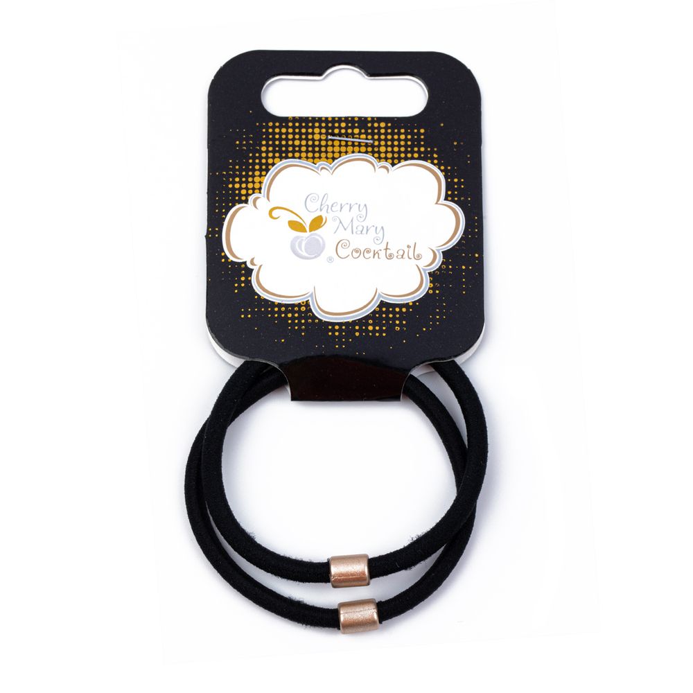 Набор резинок для волос 10 шт (5х2 шт), №01 чёрный, Cherry Mary VR07067