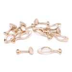 Крючки пришивные декоративные 36х10 мм, золото, 6 шт